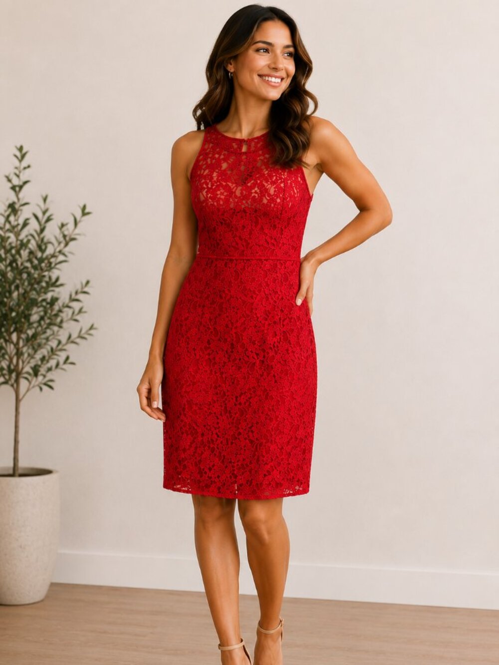 J. Crew Red Lace dress